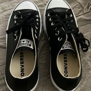 Leather platform converse all star shoes